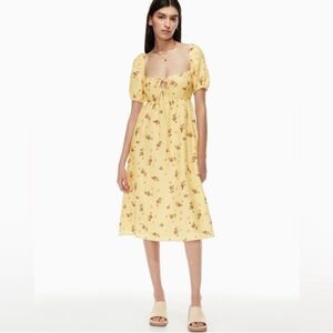 Wilfred Yellow Pleated Sundress with Square Neck